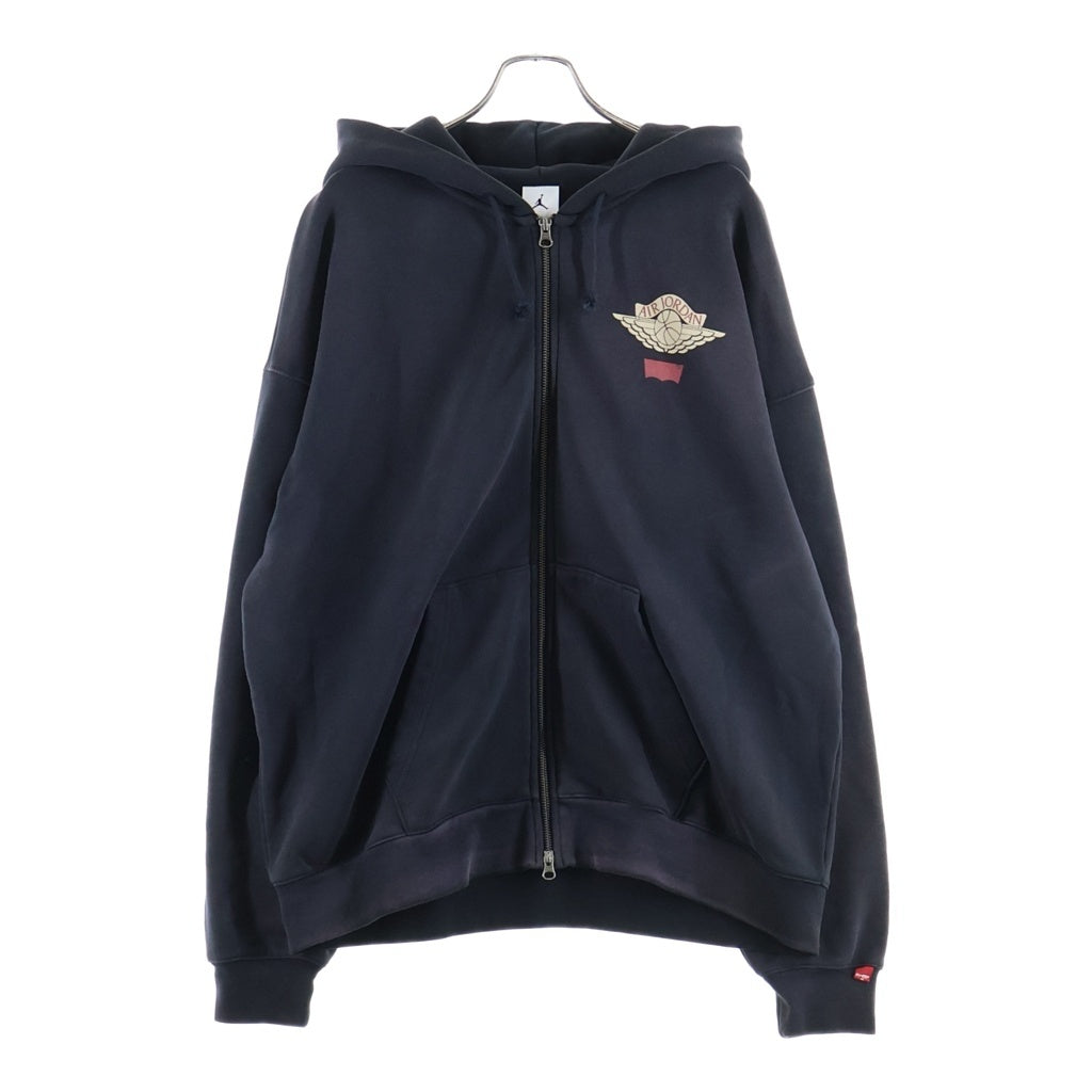 NIKE(ナイキ) ×LEVI'S AIR JORDAN FULL ZIP HOODIE BLACK リーバイス エアジョーダン フルジップアップ フーデッド スウェット パーカー ブラック IM6734-010