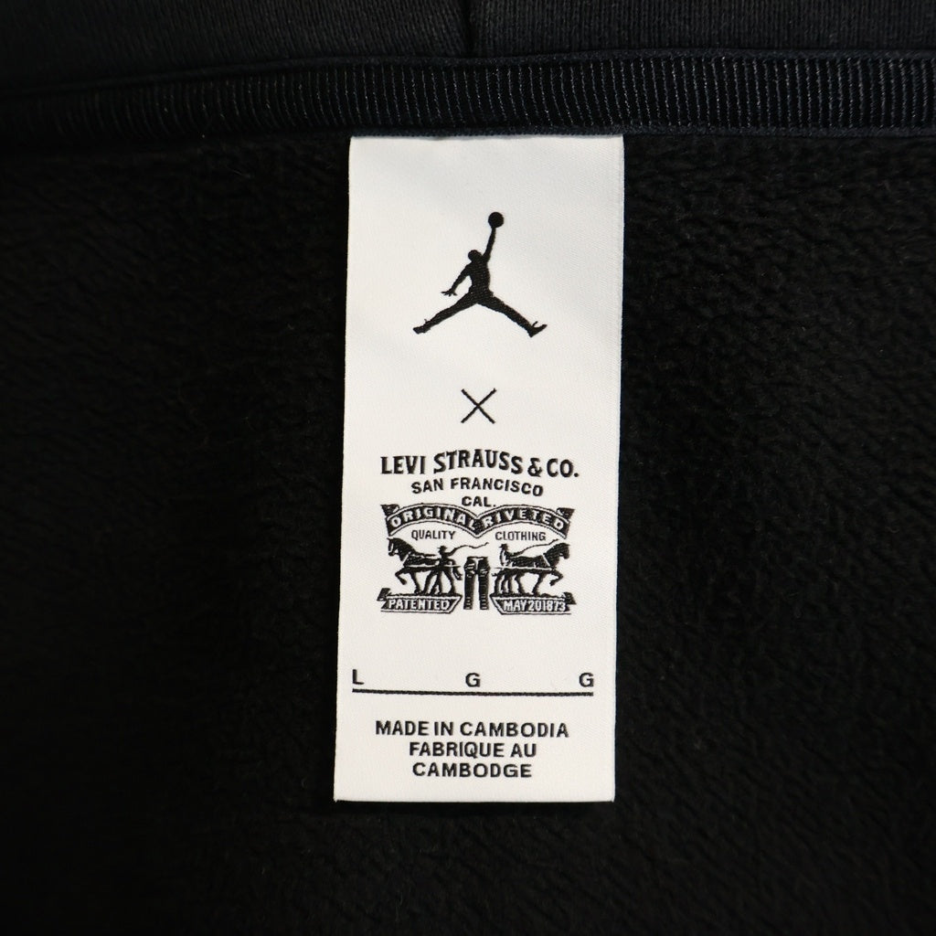 NIKE(ナイキ) ×LEVI'S AIR JORDAN FULL ZIP HOODIE BLACK リーバイス エアジョーダン フルジップアップ フーデッド スウェット パーカー ブラック IM6734-010