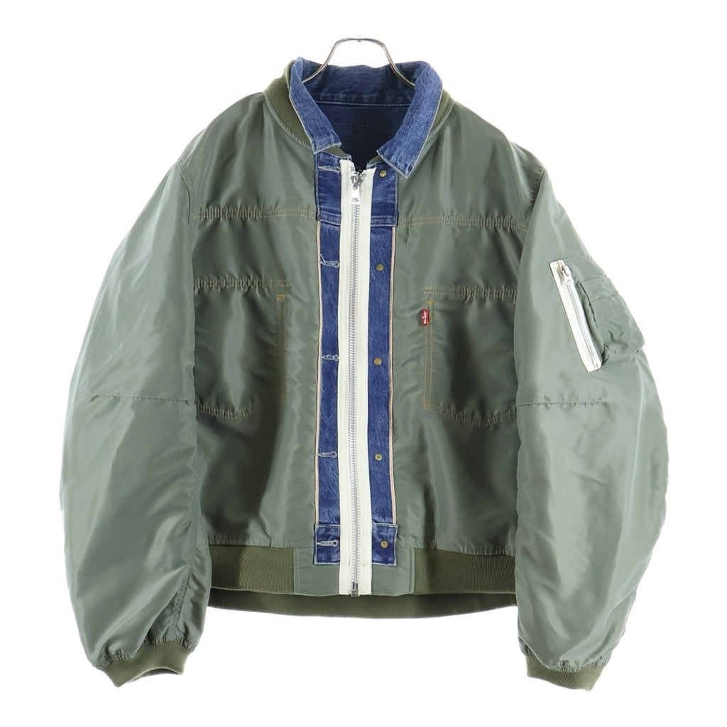 Sacai(サカイ) 25SS ×LEVI'S DENIM NYLON TWILLREVERSIBLE BLOUSON TYPE2 リーバイス 2nd型 デニムナイロン ツイルリバーシブルジャケット ブルゾン カーキ/インディゴ 25-03707M