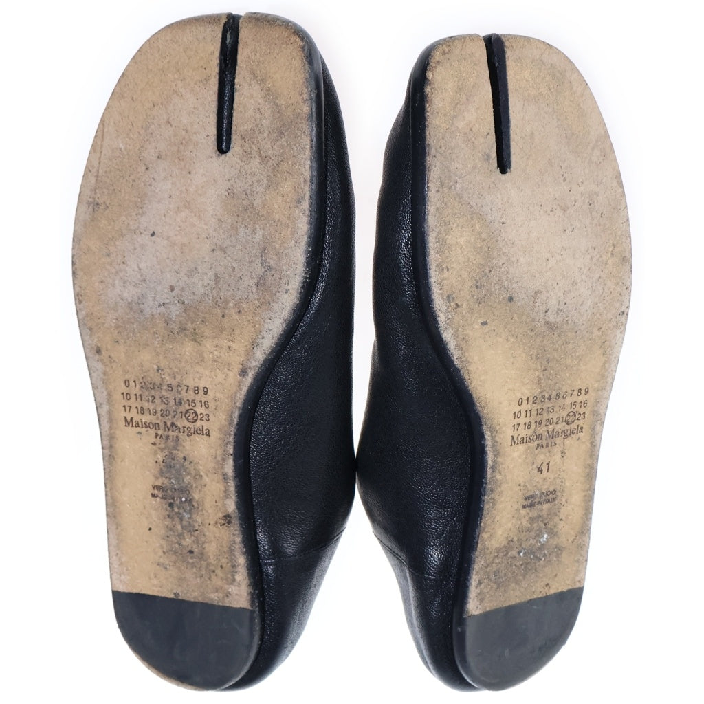 Maison Margiela(メゾンマルジェラ) TABI BABOUCHE タビバブーシュ レザースリッポン フラットシューズ ブラック