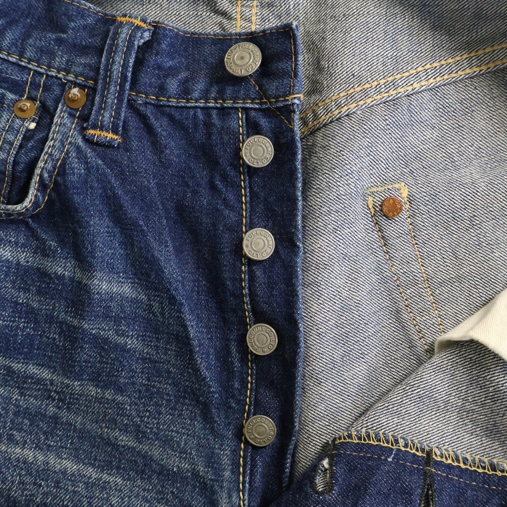 FULLCOUNT(フルカウント) WIDE DENIM ボタンフライ ワイドデニムパンツ インディゴ 0105