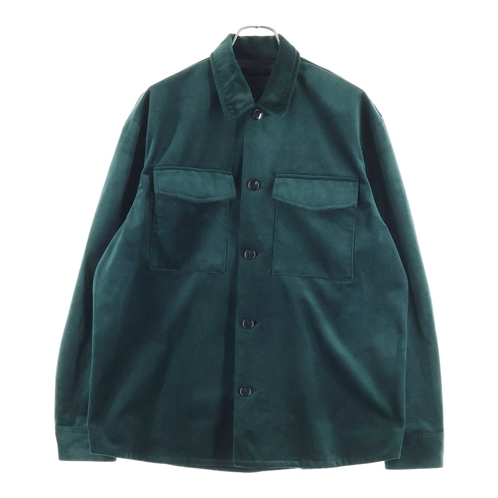 JUHA(ユハ) LUSTROUS CORDUROY SHIRT JACKET ラストラス コーデュロイ シャツジャケット グリーン 10220701-2