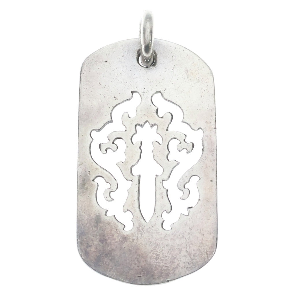 CHROME HEARTS(クロムハーツ) D TAG LRG DAGGER ヴァインダガーカットアウトドッグタグ ラージ ペンダントトップ シルバー BCA240