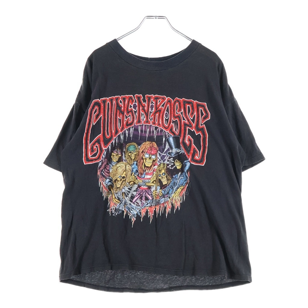 VINTAGE(ヴィンテージ) 90S VINTAGE GUNS N' ROSES SKULL MEMBER JAPAN 93 BROCKUM ヴィンテージ ガンズアンドローゼズ スカルメンバープリント クルーネック半袖Tシャツ カットソー ブラック