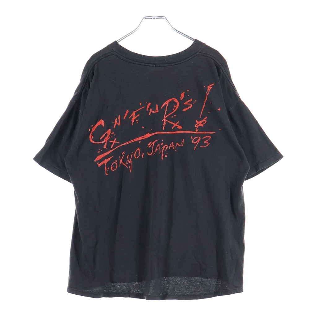 VINTAGE(ヴィンテージ) 90S VINTAGE GUNS N' ROSES SKULL MEMBER JAPAN 93 BROCKUM ヴィンテージ ガンズアンドローゼズ スカルメンバープリント クルーネック半袖Tシャツ カットソー ブラック