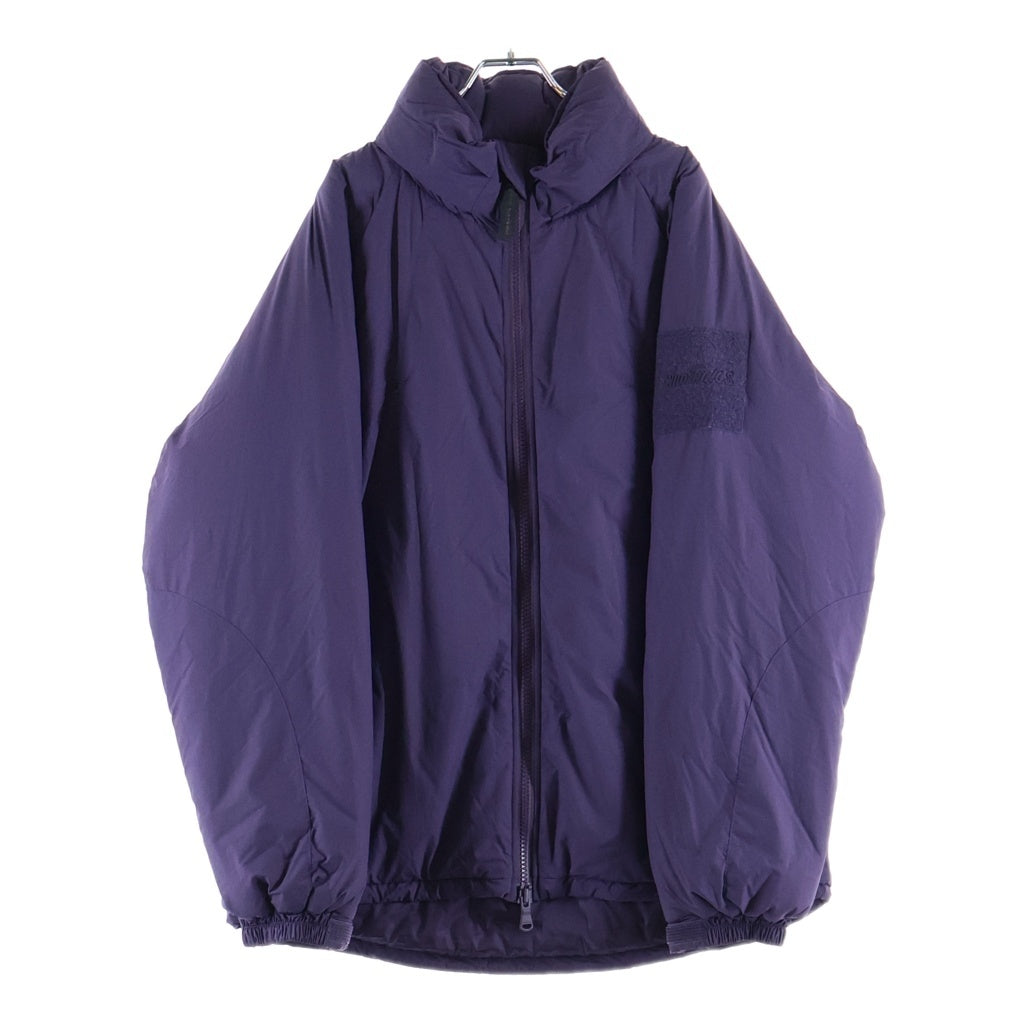 WILD THINGS(ワイルドシングス) 24AW HAPPY JACKET ハッピー ロゴパッチ ナイロン ジップアップダウンジャケット パープル WT242-02
