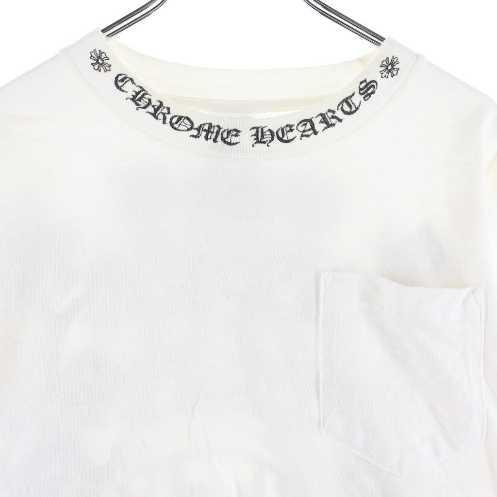 CHROME HEARTS(クロムハーツ) OLD DAGGER LOGO L/S TEE オールド ダガーロゴプリント クルーネック長袖Tシャツ カットソー ホワイト