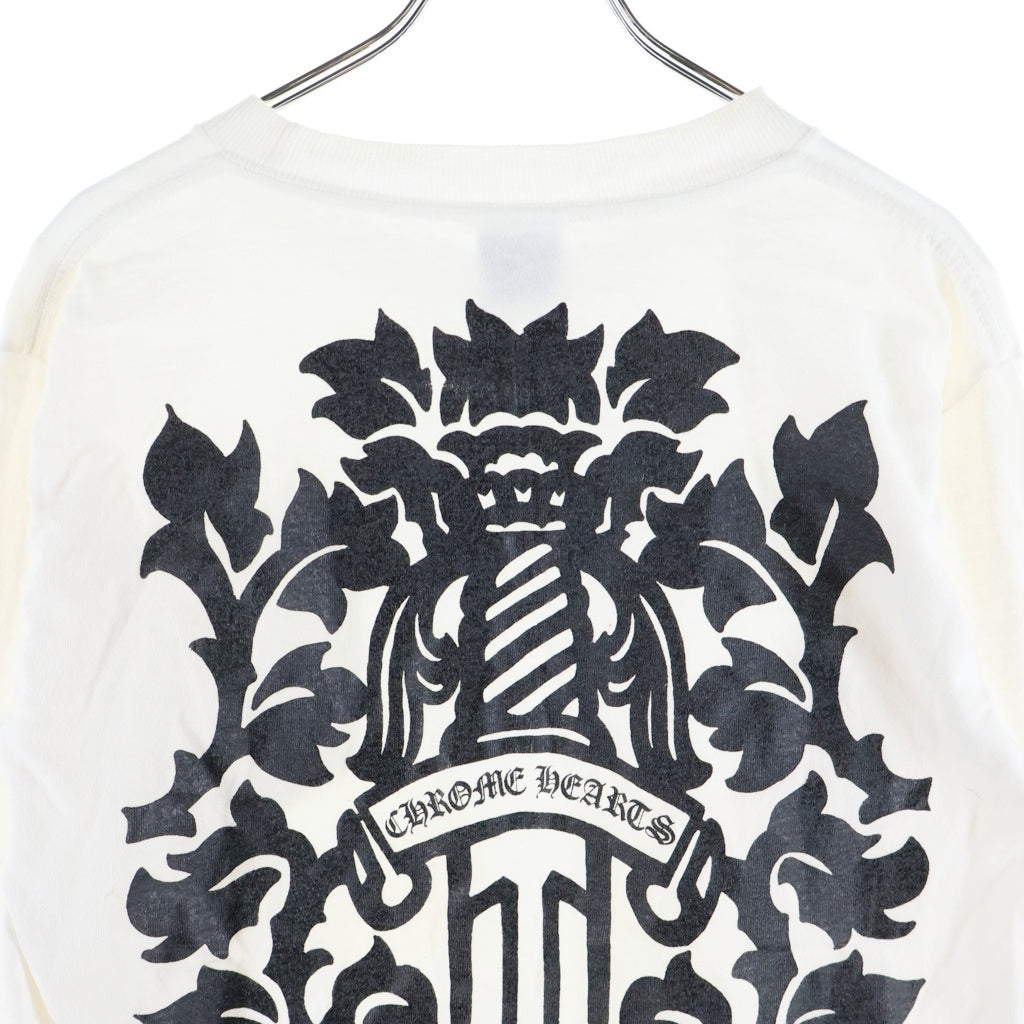 CHROME HEARTS(クロムハーツ) OLD DAGGER LOGO L/S TEE オールド ダガーロゴプリント クルーネック長袖Tシャツ カットソー ホワイト