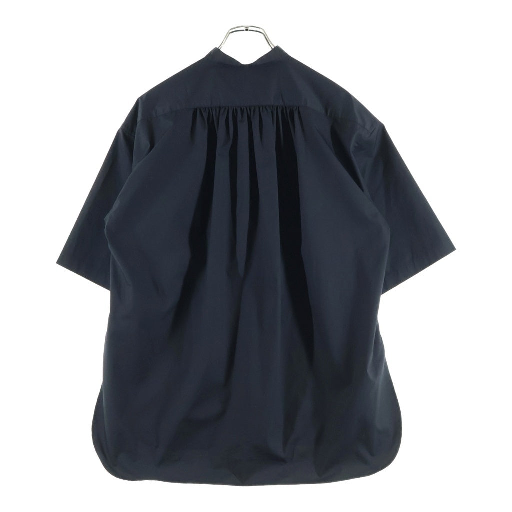 HYKE(ハイク) 21SS FISHERMAN SHIRT ハーフボタン ポリエステル混半袖シャツ ブラウス ブラック レディース