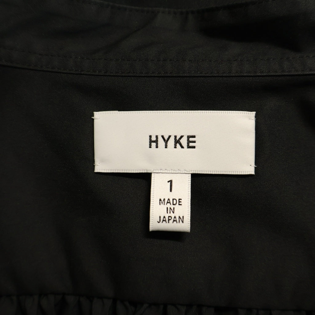 HYKE(ハイク) 21SS FISHERMAN SHIRT ハーフボタン ポリエステル混半袖シャツ ブラウス ブラック レディース