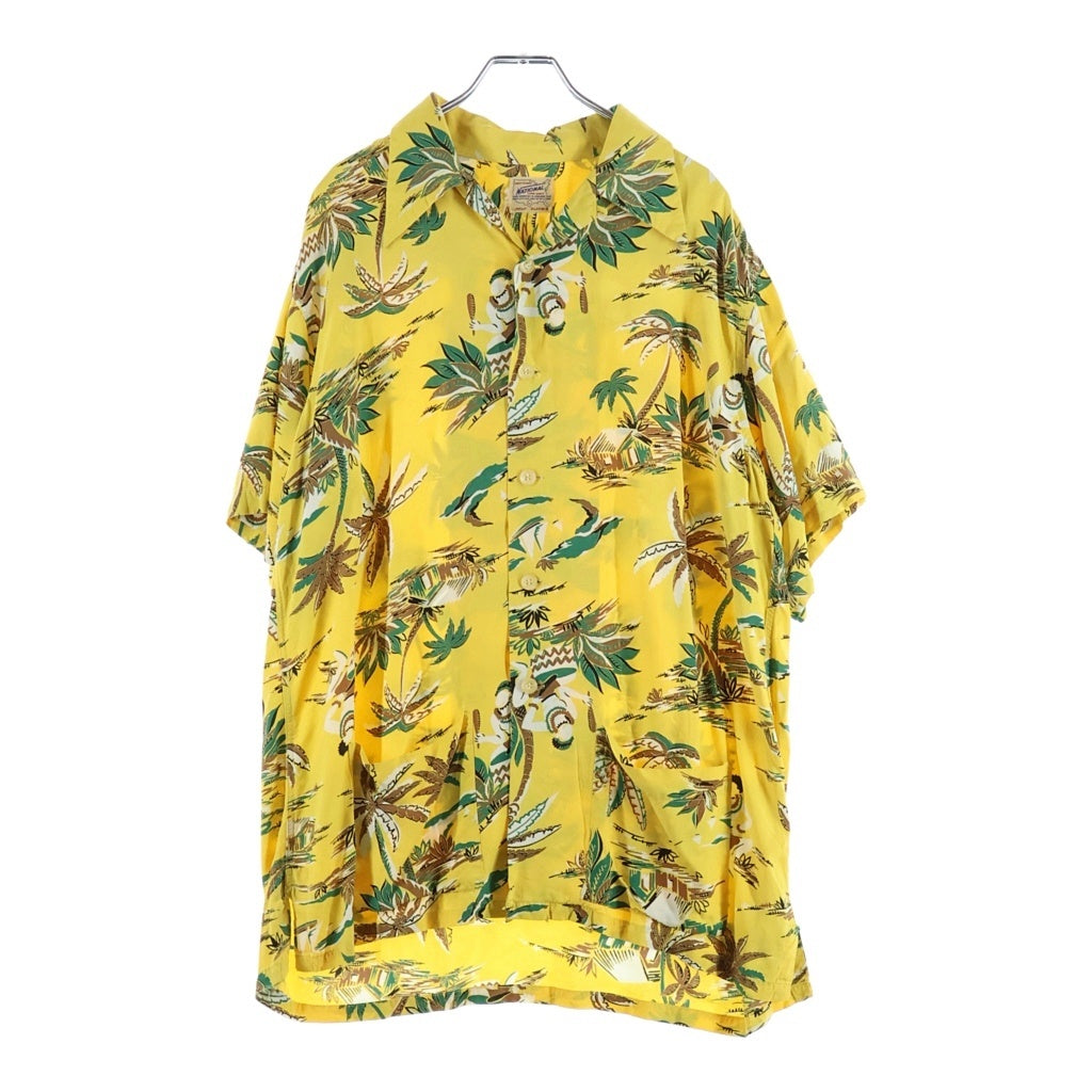 VINTAGE(ヴィンテージ) 50s NATIONAL SHIRT SHOP ハワイアンシャツ アロハ イエロー