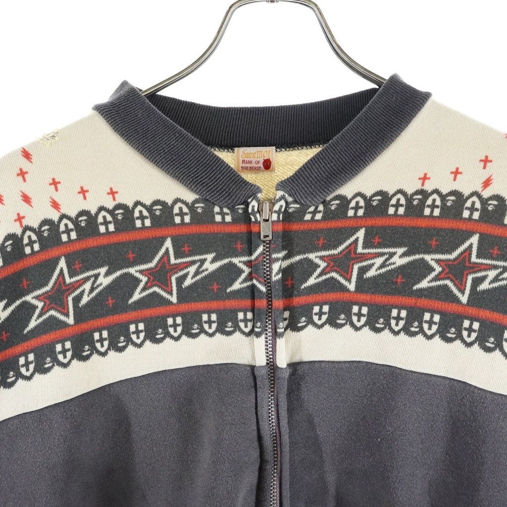 SAINT MICHAEL(セントマイケル) ×A BATHING APE BAPE ZIP CARDIGAN エイプ ジップカーディガン チャコール SM-MK8-0000-C52