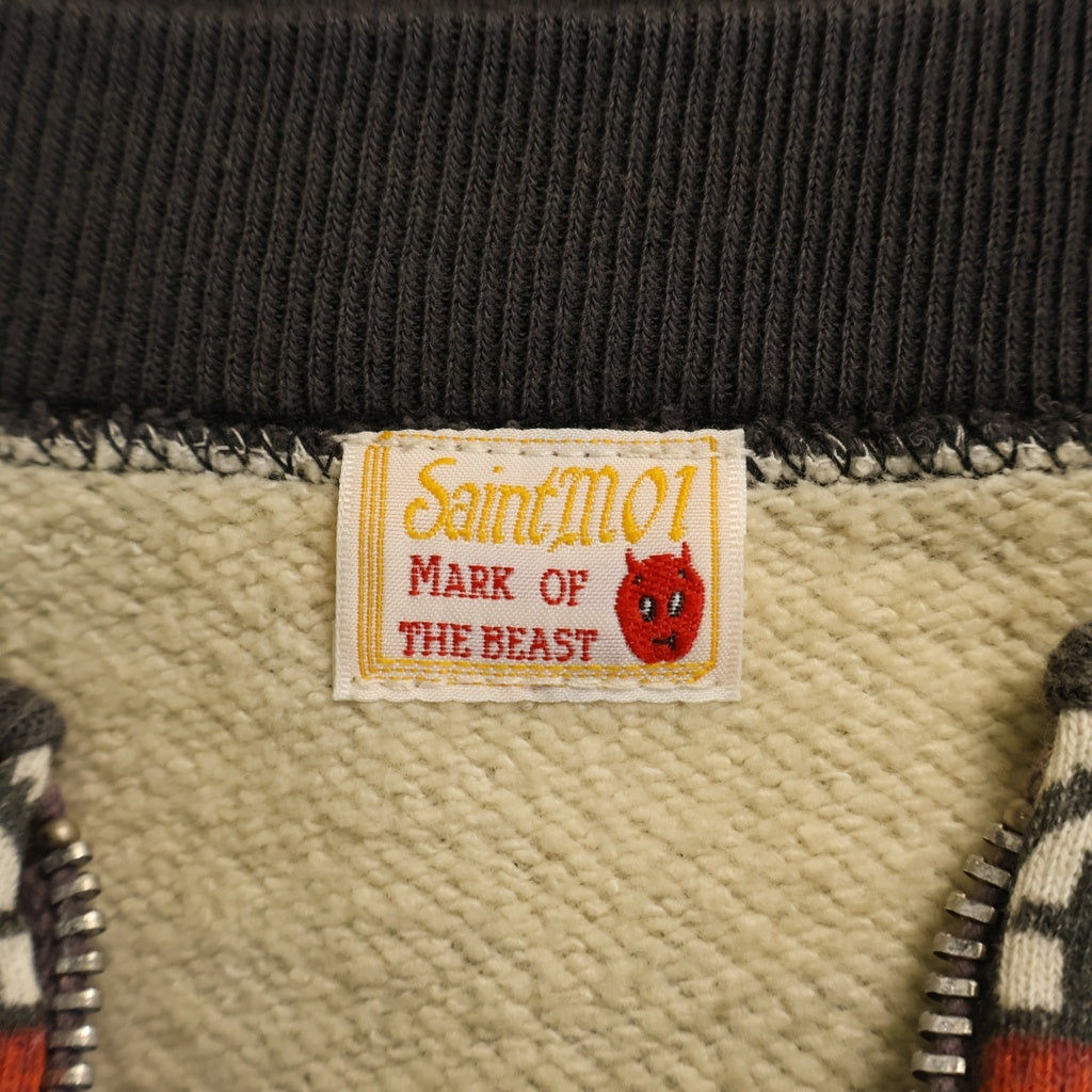 SAINT MICHAEL(セントマイケル) ×A BATHING APE BAPE ZIP CARDIGAN エイプ ジップカーディガン チャコール SM-MK8-0000-C52