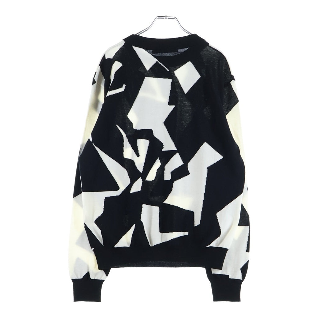 LOUIS VUITTON(ルイヴィトン) 23SS アブストラクト ハウンドトゥース クルーネックニット ブラック/ホワイト RM231 T26 HON34W