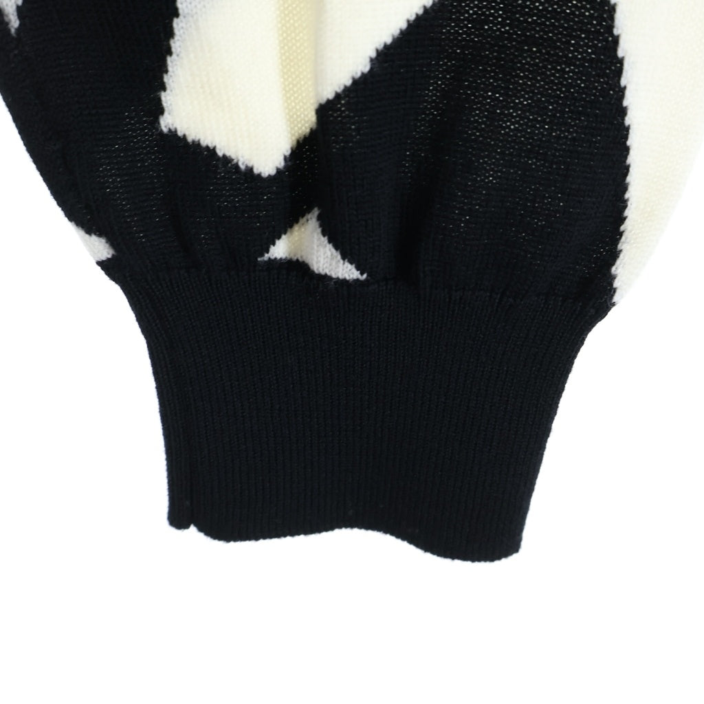 LOUIS VUITTON(ルイヴィトン) 23SS アブストラクト ハウンドトゥース クルーネックニット ブラック/ホワイト RM231 T26 HON34W