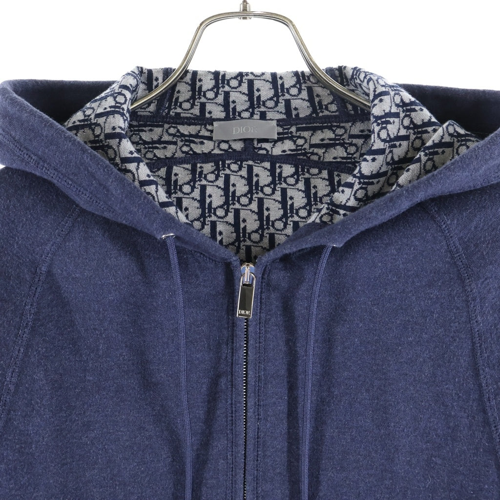 Christian Dior(クリスチャンディオール) 21AW オブリーク ジップアップ フーデッドパーカー ネイビー 113M221AT225