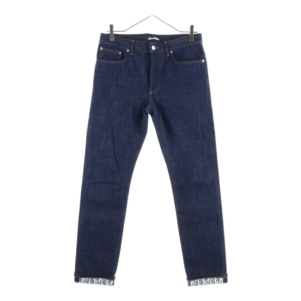 Christian Dior(クリスチャンディオール) SLIM 17 REGULAR ロールアップ オブリークデザイン ボタンフライ ストレートデニムパンツ ジーンズ インディゴ 193DS10C226X