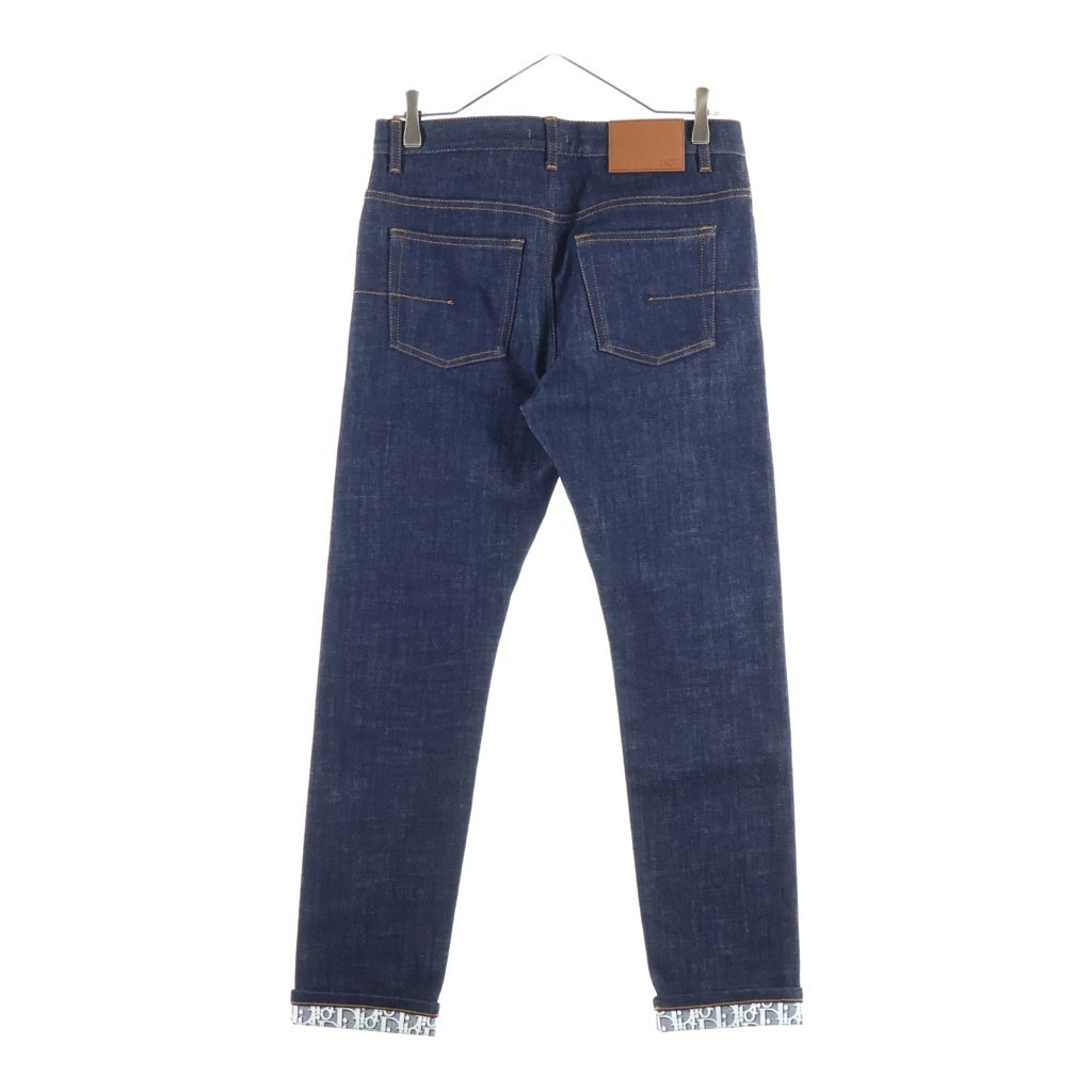 Christian Dior(クリスチャンディオール) SLIM 17 REGULAR ロールアップ オブリークデザイン ボタンフライ ストレートデニムパンツ ジーンズ インディゴ 193DS10C226X
