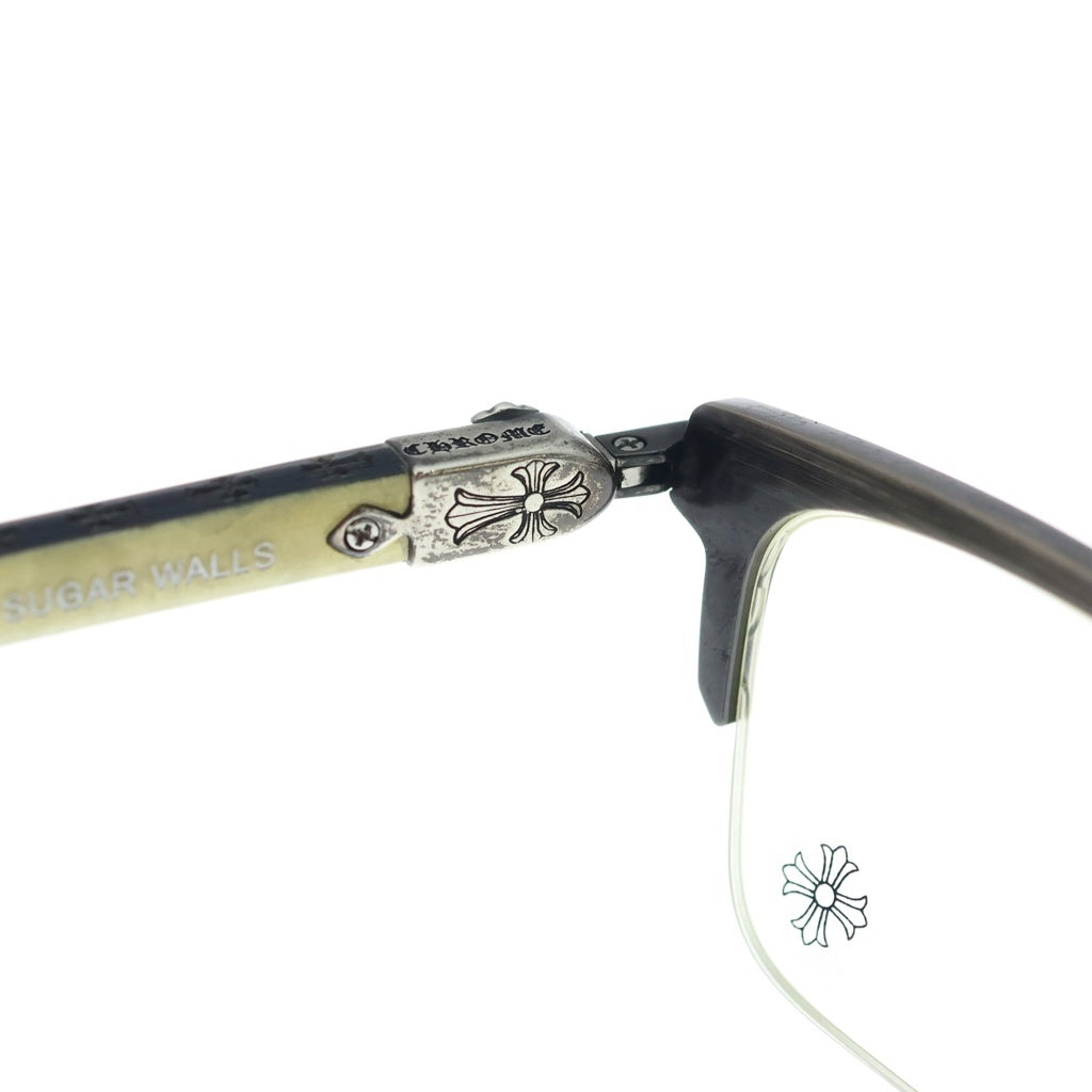 CHROME HEARTS(クロムハーツ) SUGAR WALLS ハーフリムフレーム CHクロステンプル サングラス メガネ イエロー ブラック