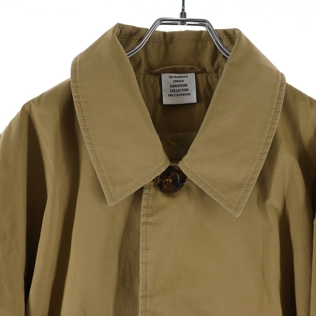 VETEMENTS(ヴェトモン) コットン ステンカラー トレンチコート ベージュ UA52CO220C