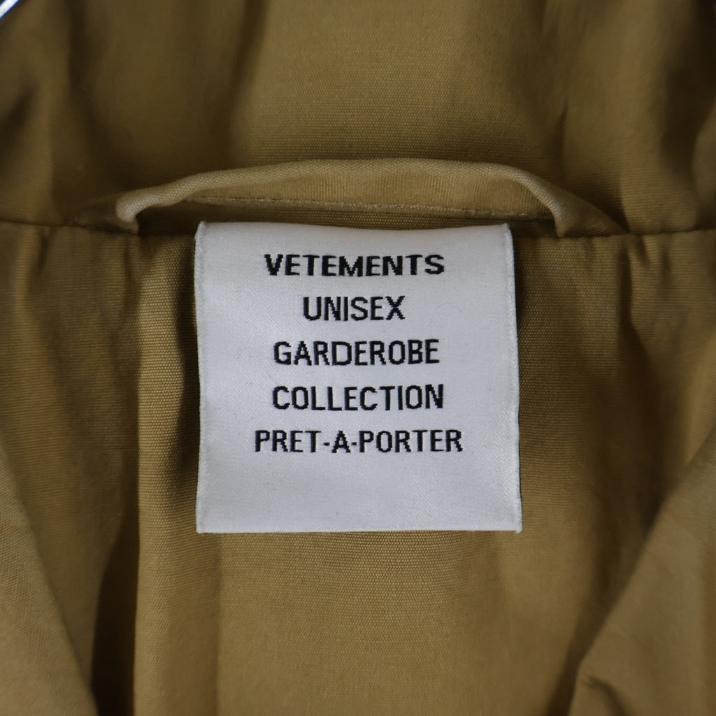 VETEMENTS(ヴェトモン) コットン ステンカラー トレンチコート ベージュ UA52CO220C