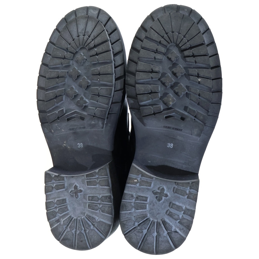 ANN DEMEULEMEESTER(アンドゥムルメステール) レザー レースアップ ミドルロングブーツ シューズ ブラック レディース 132-2814