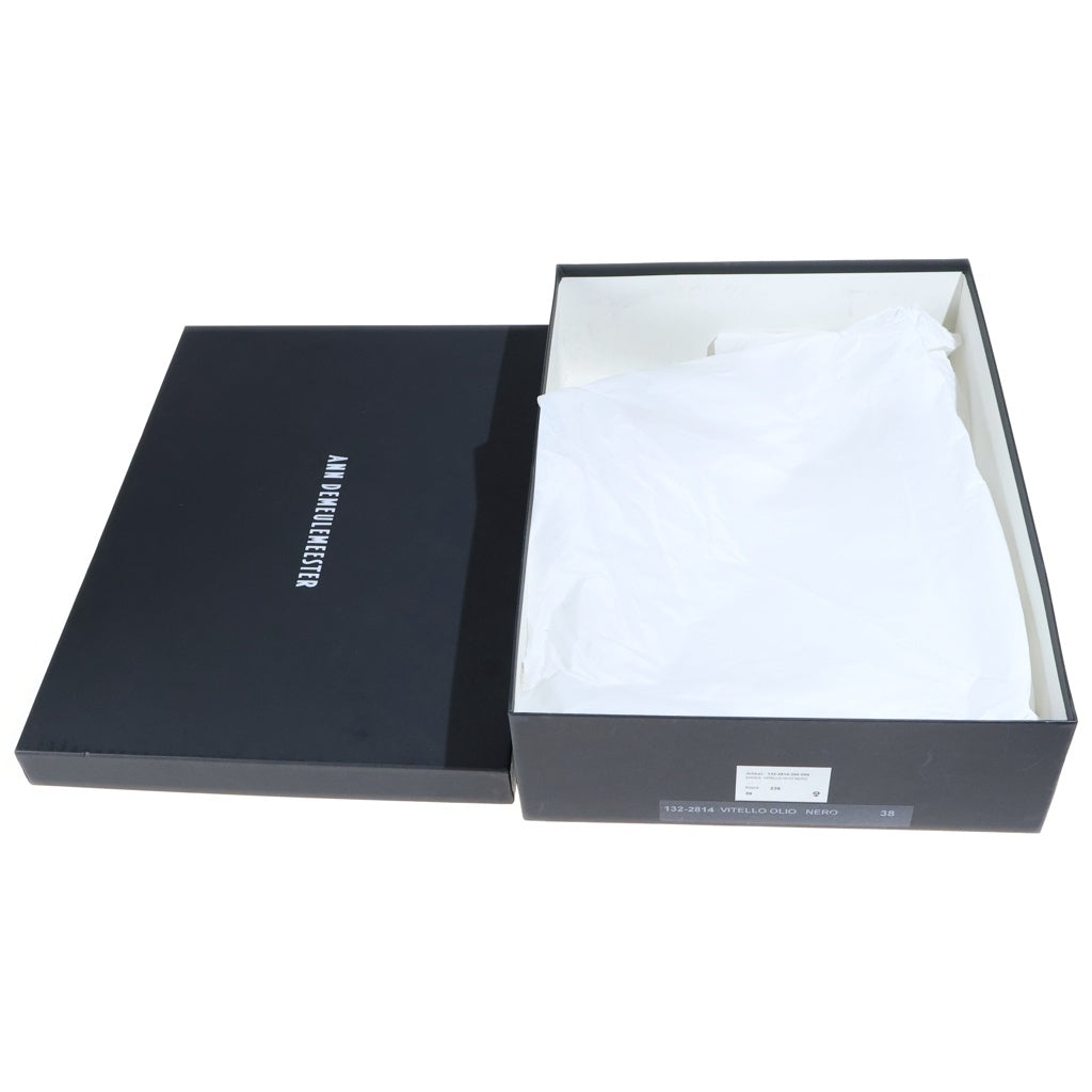 ANN DEMEULEMEESTER(アンドゥムルメステール) レザー レースアップ ミドルロングブーツ シューズ ブラック レディース 132-2814