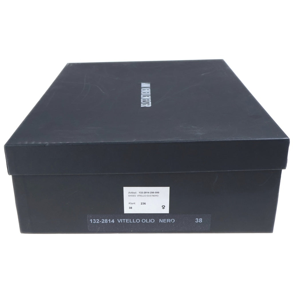 ANN DEMEULEMEESTER(アンドゥムルメステール) レザー レースアップ ミドルロングブーツ シューズ ブラック レディース 132-2814