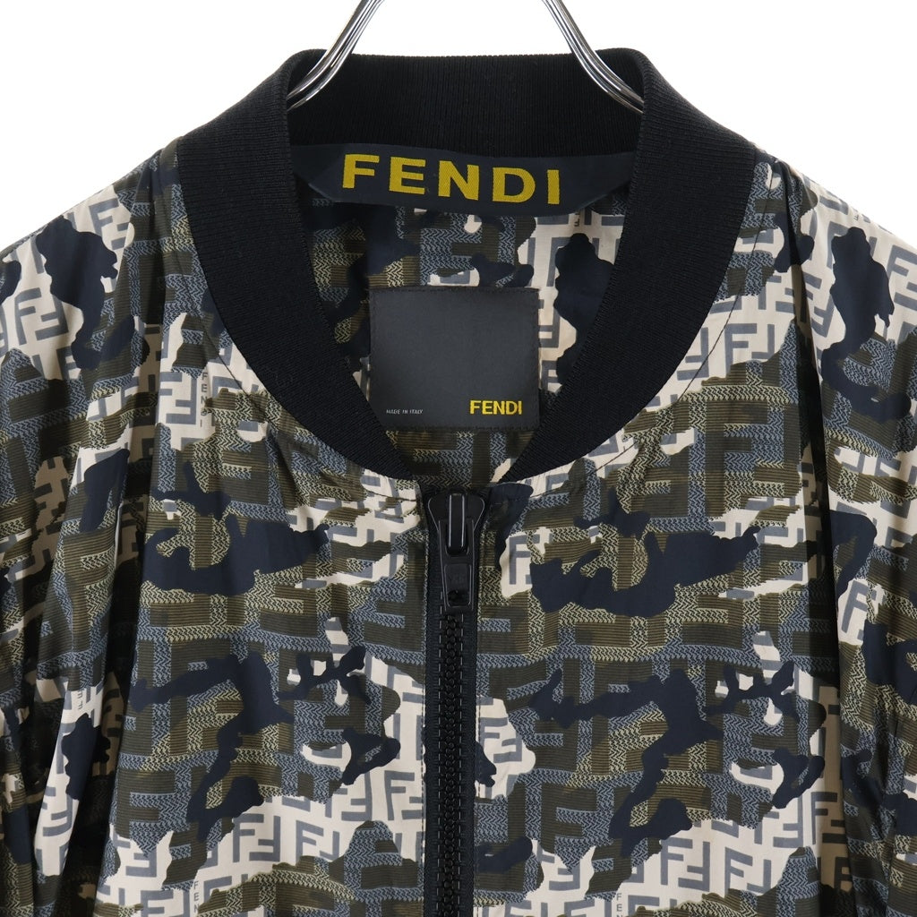 FENDI(フェンディ) ズッカ総柄 カモ柄ジャケット ジップアップブルゾン カーキ