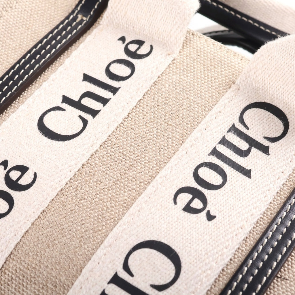 Chloe(クロエ) WOODY MINI TOTE ウッディ ミニ 2WAY トートバック ショルダーバッグ ベージュ CHC22AP237I2691J レディース