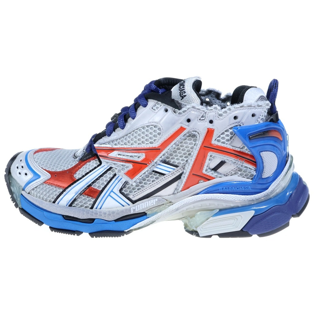 BALENCIAGA(バレンシアガ) RUNNER GRAFFITI ランナー グラフィティ メッシュ ローカットスニーカー グレー/ブルー/レッド 677403