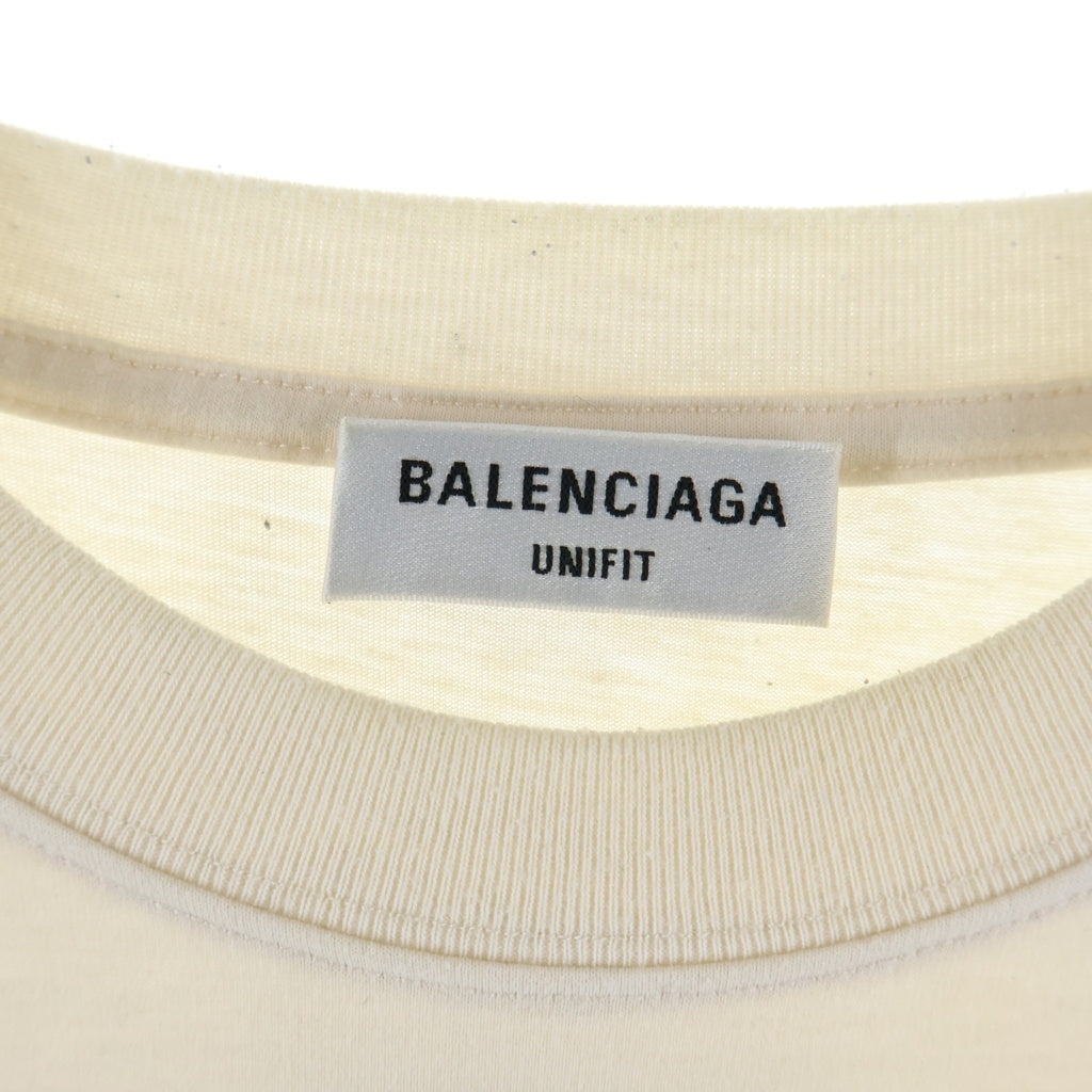 BALENCIAGA(バレンシアガ) COUTURE クチュール ロゴ刺繍Tシャツ 半袖クルーネックカットソー ベージュ 651795 TJV90