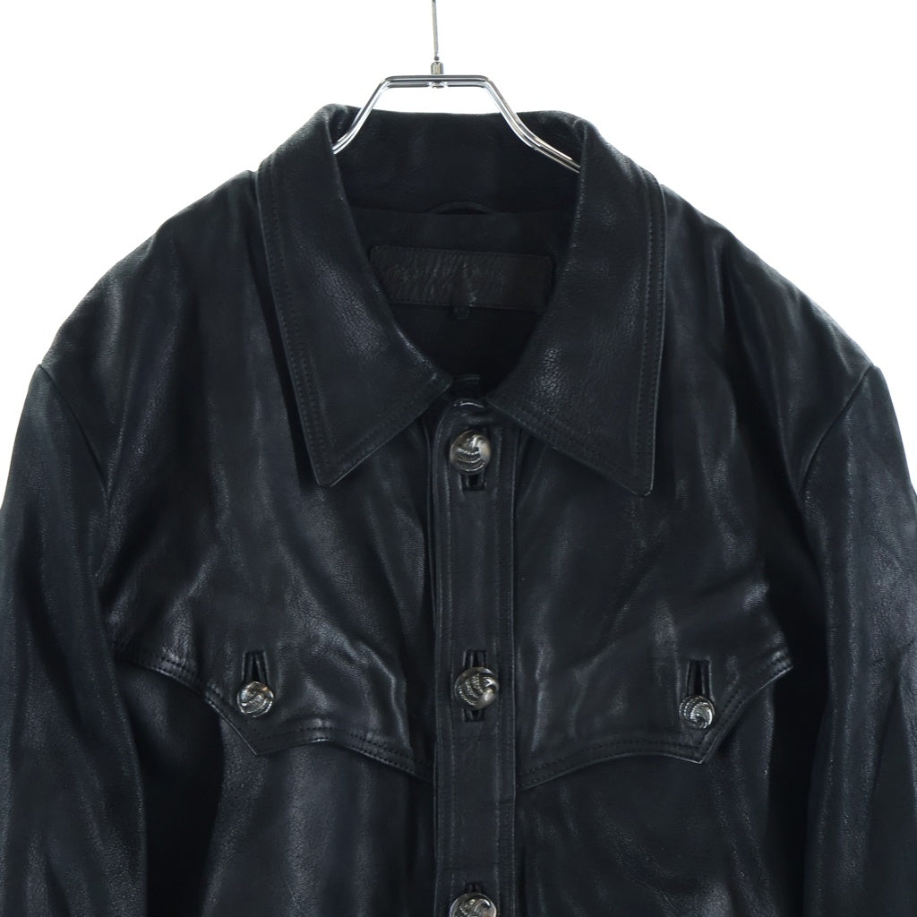 CHROME HEARTS(クロムハーツ) HUNTING JACKET レザー クロウボタン ハンティングジャケット ブラック