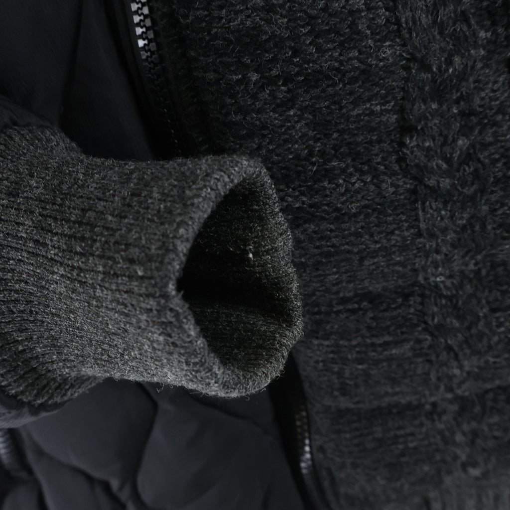 DIESEL(ディーゼル) K-BOOMS JACKET 異素材切替 ジップアップダウンジャケット ブラック/グレー
