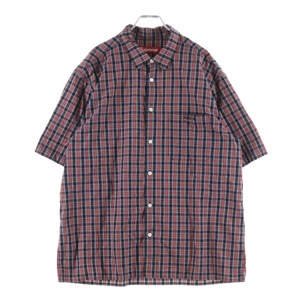 SUPREME(シュプリーム) 24SS Loose Fit Mini Plaid S/S Shirt ルーズ フィット ミニ プレイド チェック 半袖シャツ レッド