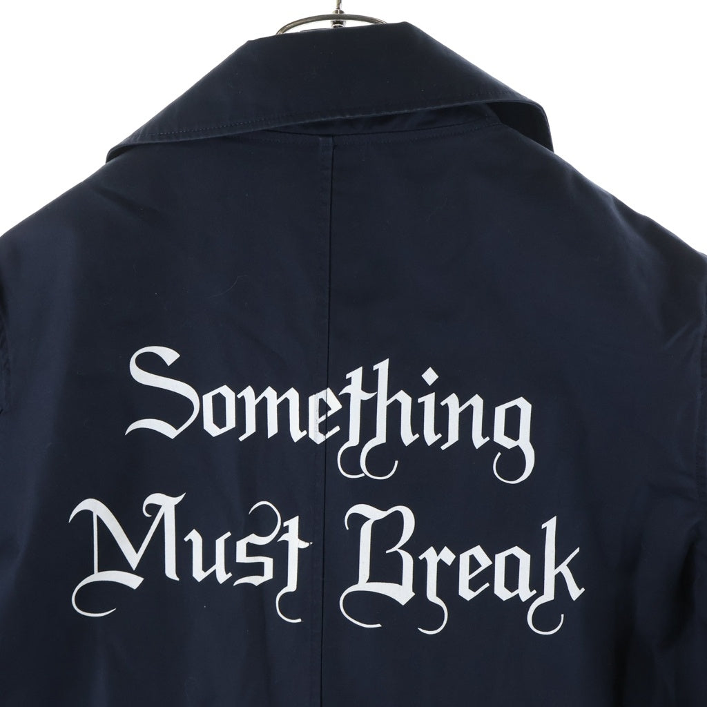 SueUNDERCOVER(スーアンダーカバー) 16SS SOMETHING MUST BREAK サムシング マスト ブレイク バックプリント レザーボタン ステンカラーコート ネイビー UCP9302