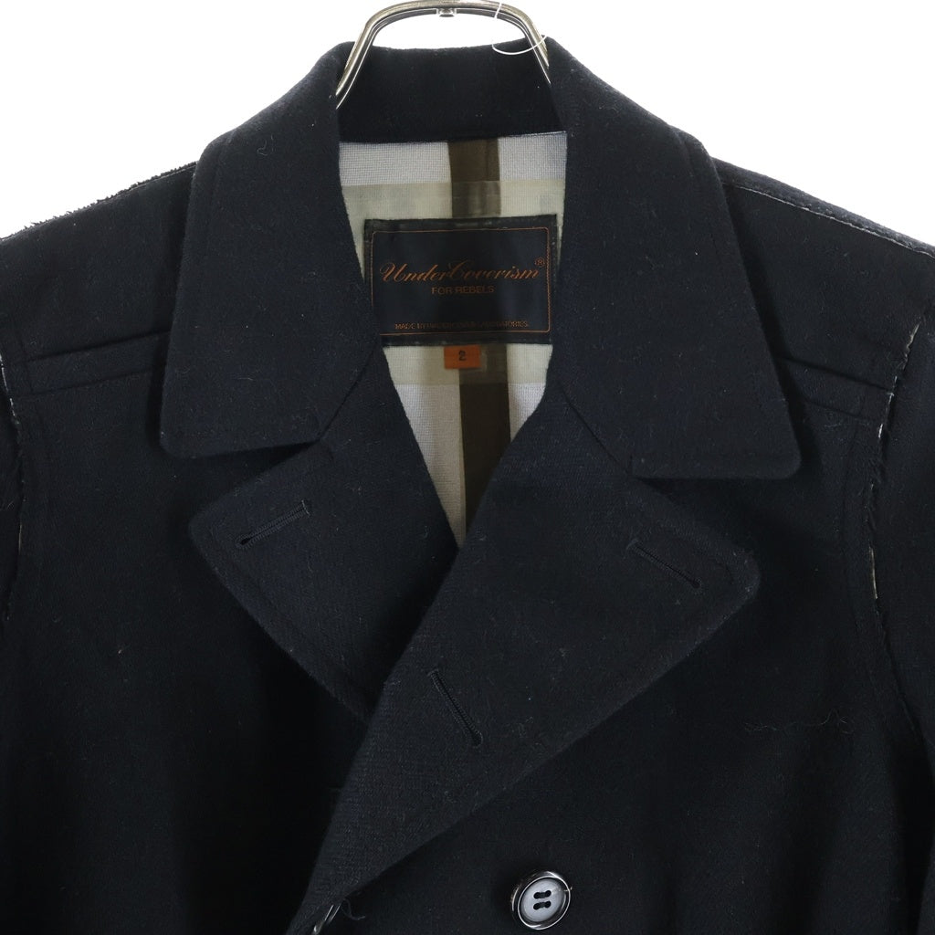 UNDERCOVER(アンダーカバー) 07AW 無題期 ジップアップ ウール Pコート ブラック 7A226-C3