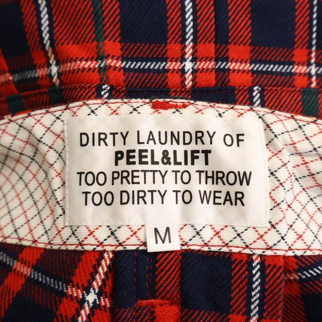 PEEL&LIFT(ピールアンドリフト) BONDAGE PANT チェック柄 サイドジップ付き ボンテージパンツ レッド PL19-P011