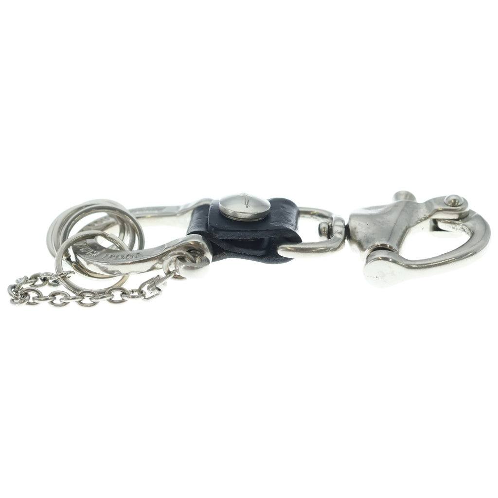 Yohji Yamamoto(ヨウジヤマモト) BRASS/IRON YY SIGUNATURE CARABINER シグネチャー入り スナップボタン付き カラビナ シルバー/ブラック HP-A87-949-2-03