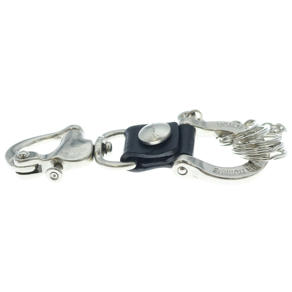 Yohji Yamamoto(ヨウジヤマモト) BRASS/IRON YY SIGUNATURE CARABINER シグネチャー入り スナップボタン付き カラビナ シルバー/ブラック HP-A87-949-2-03