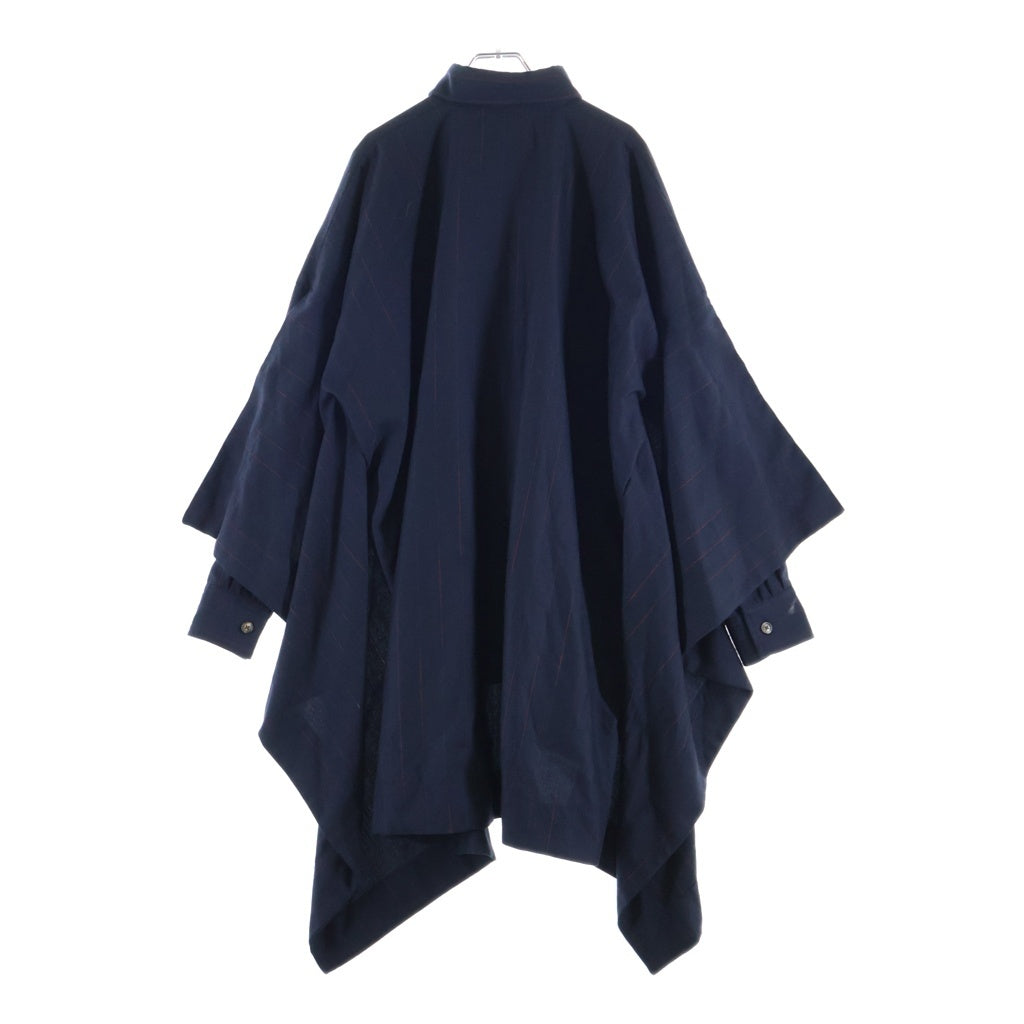 Vivienne Westwood MAN(ヴィヴィアンウエストウッドマン) オーブロゴエンブロイダリー ストライプ オーバーサイズ長袖シャツ ネイビー/レッド VW-W1-76628