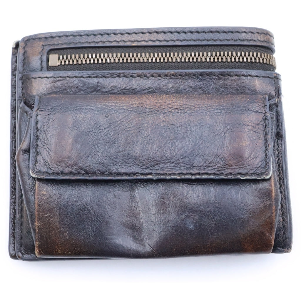 BALENCIAGA(バレンシアガ) 26SS SUPER SQ WALLET スーパースクエア フォールデッドレザーウォレット 二つ折り財布 ブラウン 801837