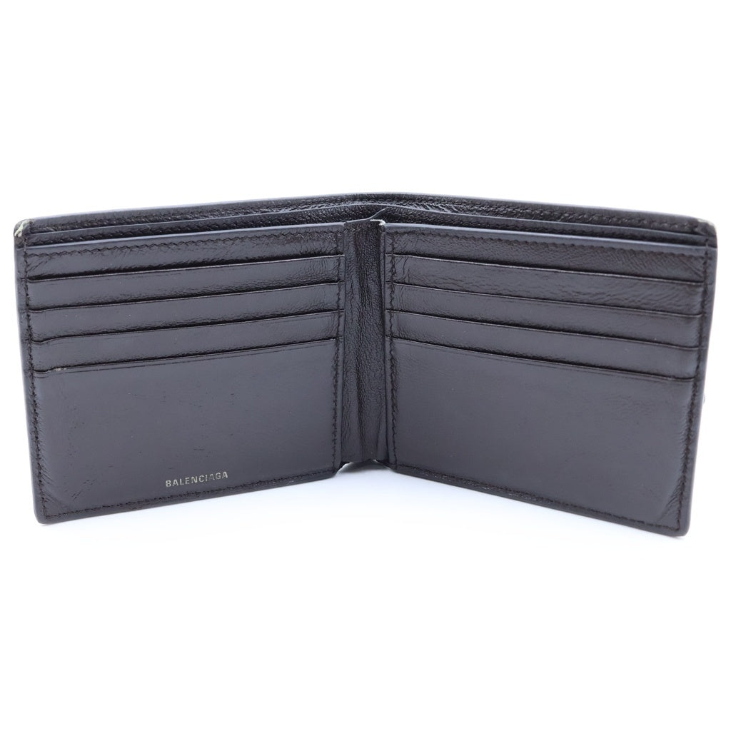 BALENCIAGA(バレンシアガ) 26SS SUPER SQ WALLET スーパースクエア フォールデッドレザーウォレット 二つ折り財布 ブラウン 801837