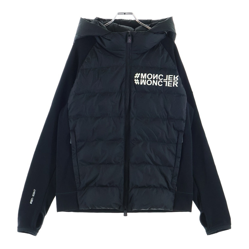 MONCLER GRENOBLE(モンクレールグルノーブル) 22AW MAGLIA CARDIGAN 異素材切替 ジップアップフーデッドダウンジャケット ブラック H20978G00031