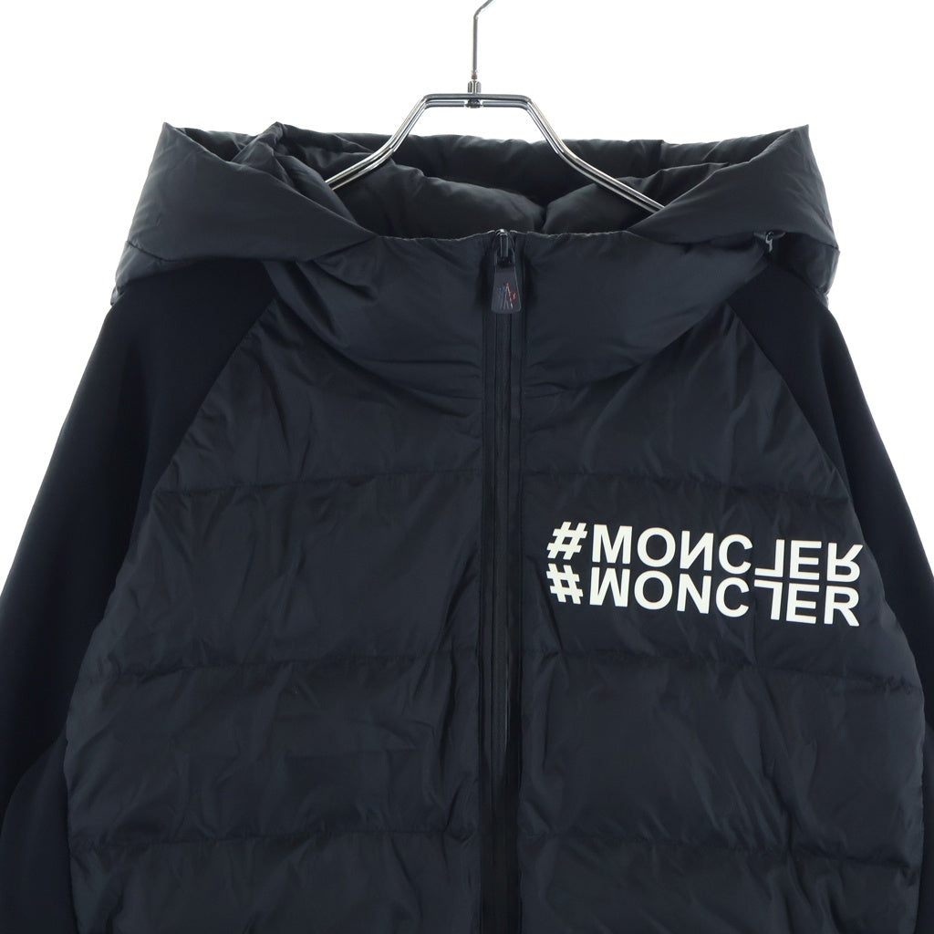 MONCLER GRENOBLE(モンクレールグルノーブル) 22AW MAGLIA CARDIGAN 異素材切替 ジップアップフーデッドダウンジャケット ブラック H20978G00031
