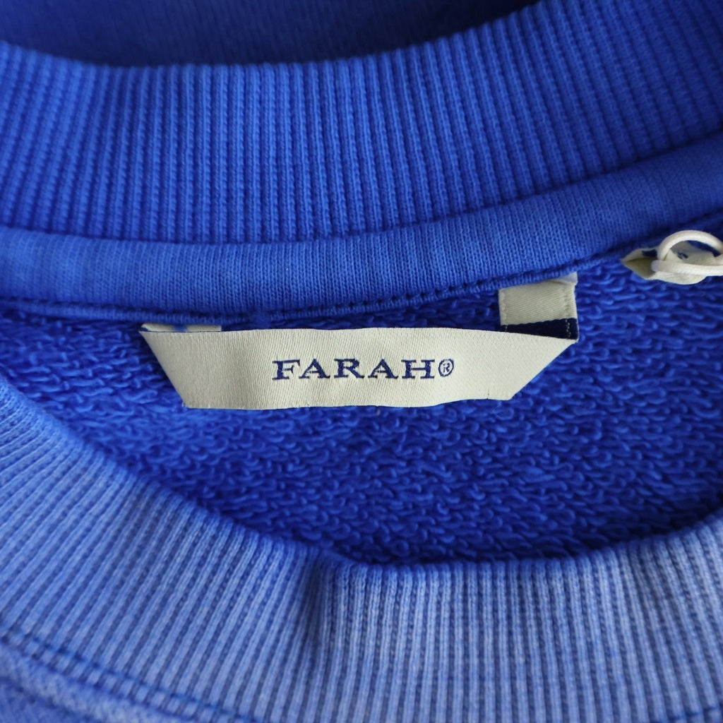 FARAH(ファーラー) Vintage Crewneck Sweatshirt ヴィンテージ加工 クルーネックスウェット トレーナー ブルー FR0601-M3001