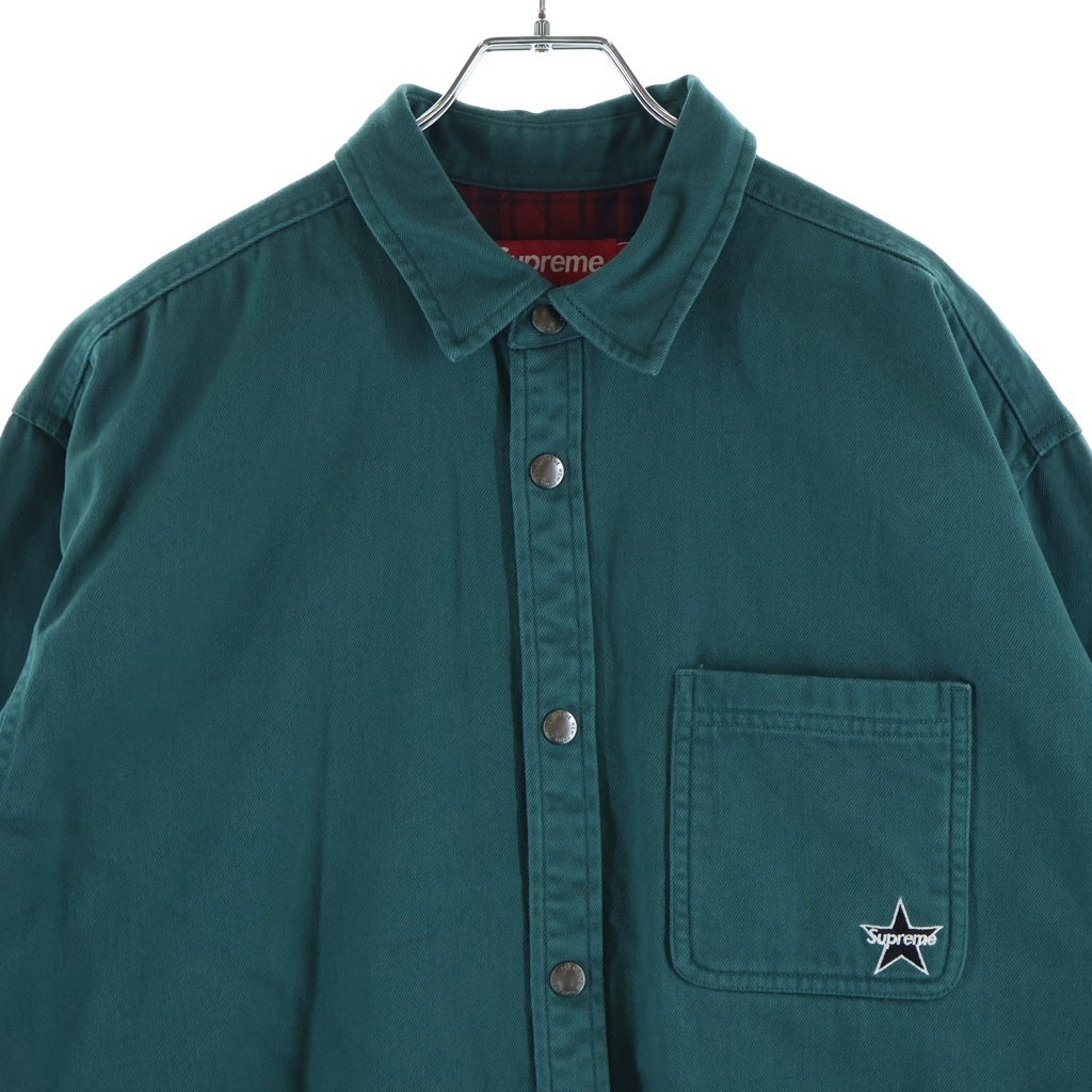 SUPREME(シュプリーム) 25AW Quilted Lined Denim Snap Shirt キルテッドライン デニムスナップシャツジャケット グリーン