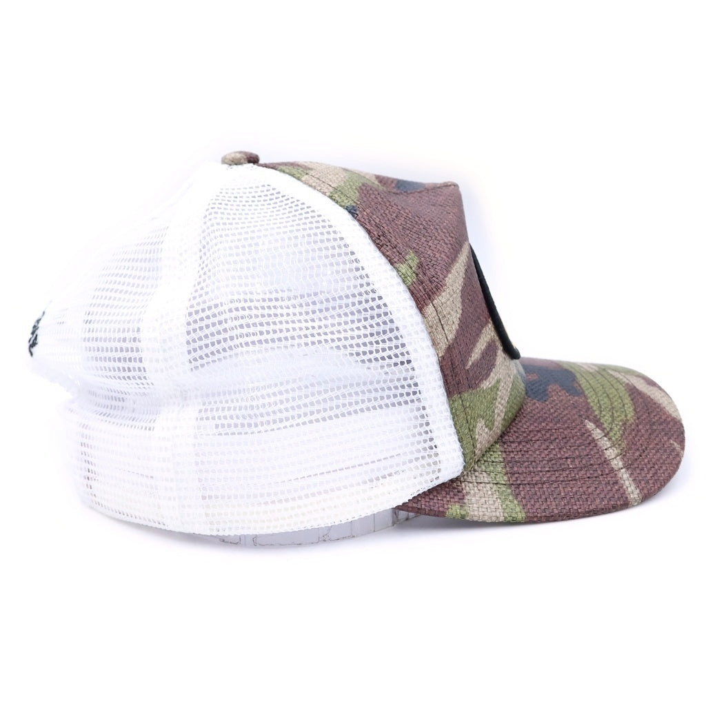 SUPREME(シュプリーム) 26SS Raffia Mesh Back 5 Panel ラフィア ウッドランドカモ メッシュバック 5パネルキャップ 帽子 グリーン