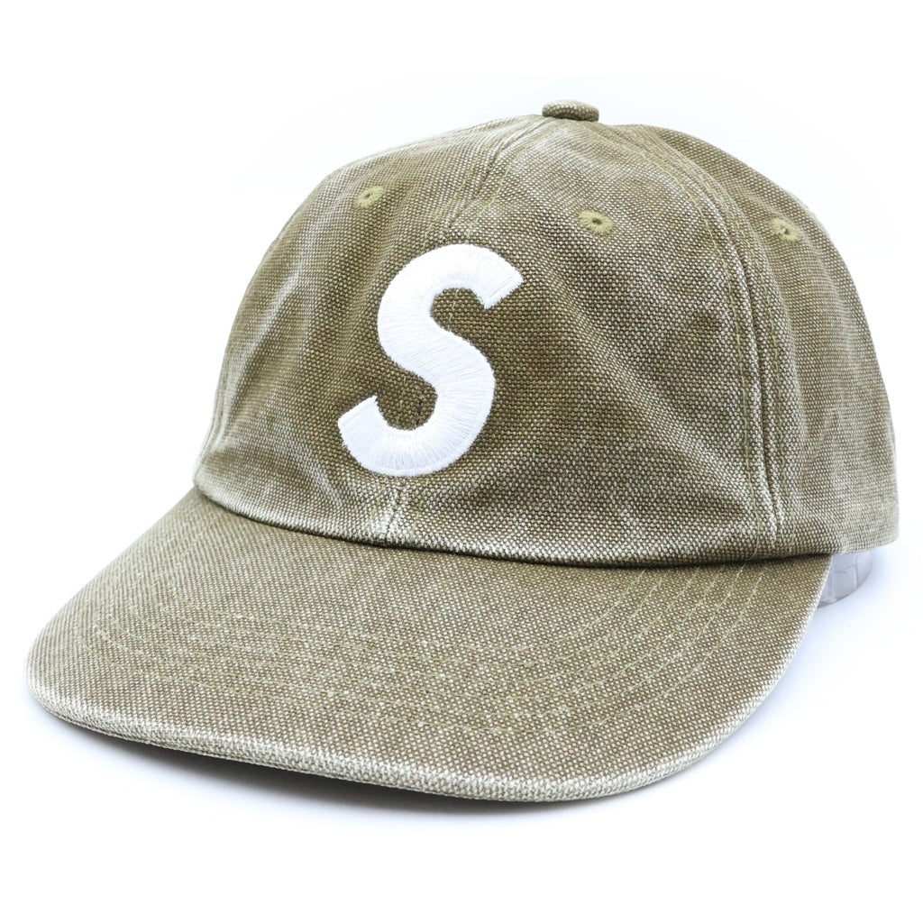 SUPREME(シュプリーム) 25AW Pigment Coated Canvas S Logo 6 Panel ピグメント コーテッドキャンバス Sロゴ 6パネルキャップ 帽子 オリーブ