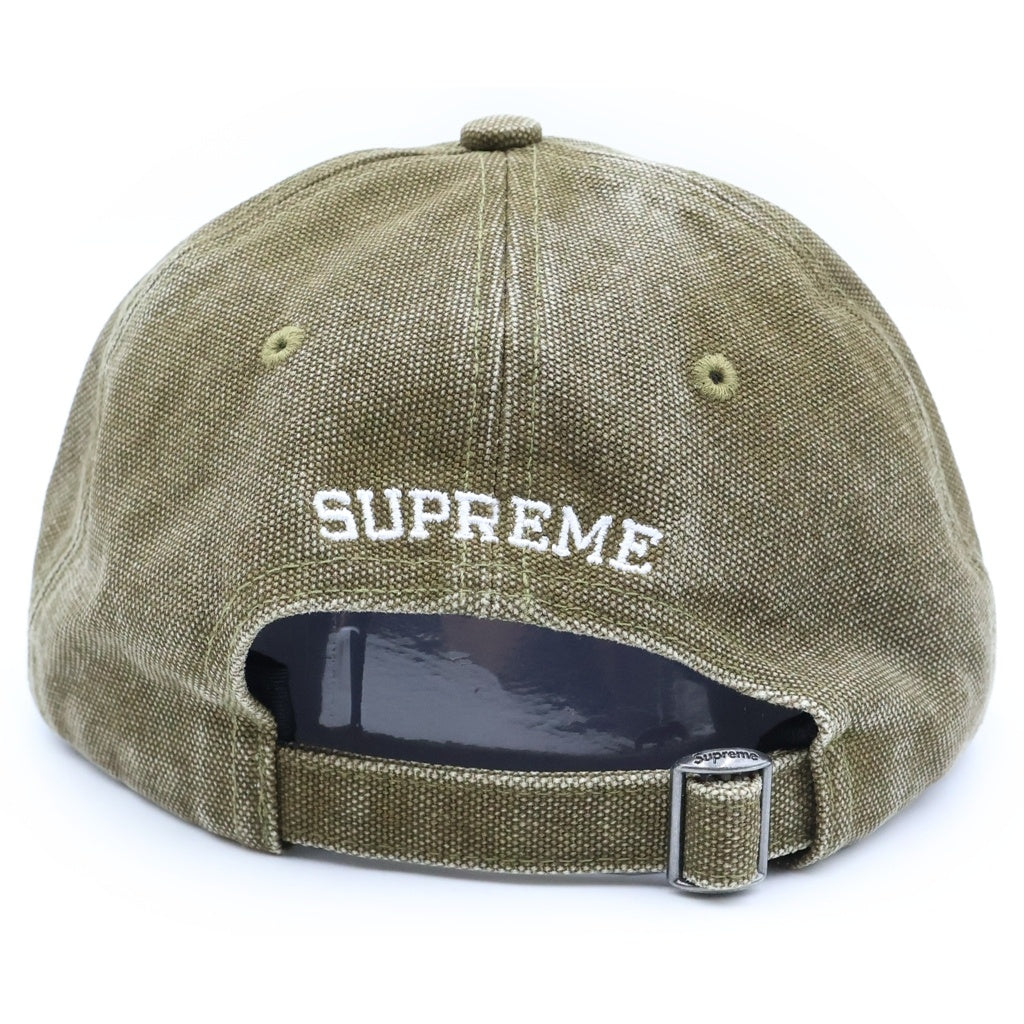 SUPREME(シュプリーム) 25AW Pigment Coated Canvas S Logo 6 Panel ピグメント コーテッドキャンバス Sロゴ 6パネルキャップ 帽子 オリーブ
